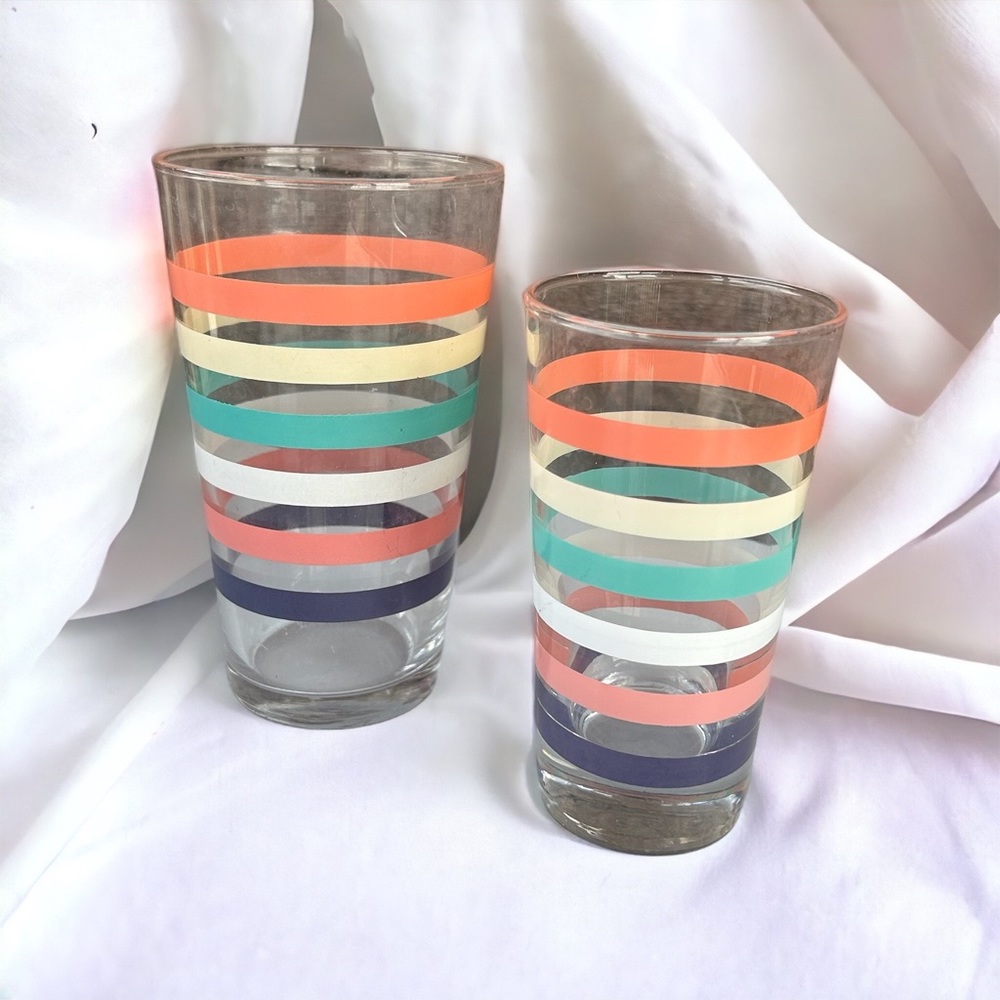 Vintage Striped Fiestaware Glasses (2)